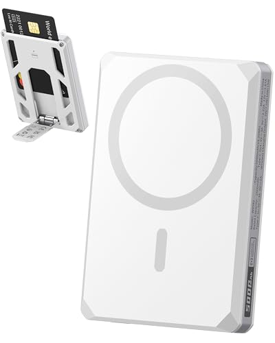 VEGER Magnetic Power Bank, Caricabatterie Portatile 5000mAh, Type-C Input and Output Batteria Esterna, Powerbank 20W PD Ricarica rapida, Caricatore Wireless Compatibile con iPhone 16/15/14/13/12 Serie
