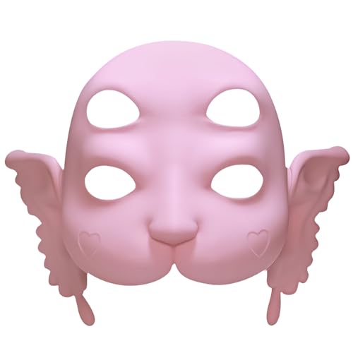 Yipintang Mel 3D Portals Mask for Adults Cry Baby Doll or Anime Mask for Fans, Snap-on Installation with Elastic Headband (PINK)