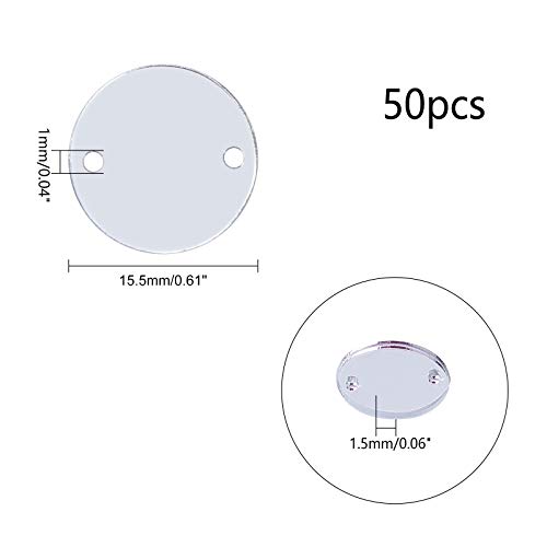 AHANDMAKER 50 Pcs Sew on Silver Mirror Rhinestones - Image 2