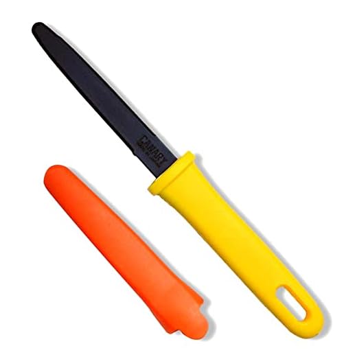 CANARY Cardboard Cutter with Sheath 7.5" Safety Box Cutter / Box Opener Tool for Cutting, Opening, Breaking Down, Crafting, Non-Stick Teflon Fluorine Coating Blade, Yellow, Made in JAPAN