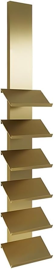 Wall-Mounted Iron Art Tile Display Stand, 5th/6th Floor Rack for Retail & Exhibition, Elegant Gold Sample Organizer (30x20x130 cm)