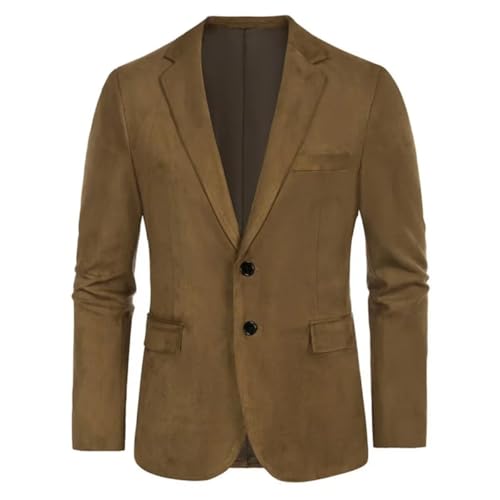 Men's Casual Blazer Suede Suit Jackets 2- Button Business Sport Coat2