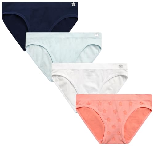 Limited Too Girls' Bikini Panties - 4 Pack Soft Jacquard Microfiber Seamless Bikini Underwear for Girls (Sizes: S-XL)