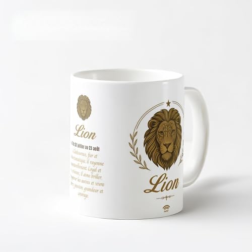 Callvin HOROSCUP – Version française – Mug Interactif Horoscope Quotidien | Tasse NFC | Cadeau Zodiaque – Lion – Made in France