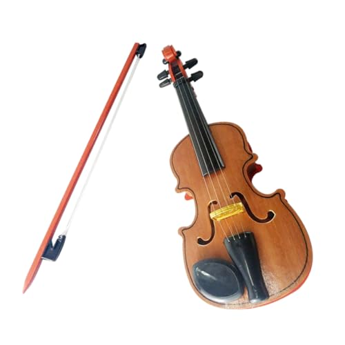 Mikinona リアルなデザイン 子供用おもちゃバイオリン 楽器模型 繊細な仕上げ 音楽教育や に適した小型弦楽器 デスクトップ装飾やパフォーマンス小道具としても使用可能