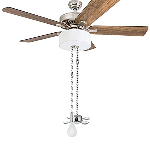 Image of 4PCS Ceiling Fan Pull Chain, Bulb and Fan Pattern Pull Chain Extension, Light Pull Chain, 12 Inches Fan Pulls Chain with 3mm Diameter Beaded Ball Connector, Silver