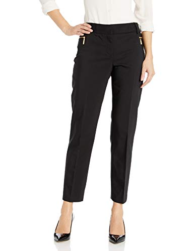Chaus Women's Dena Zipper Pocket Pant, Rich Black, 14