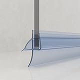 HAUUXUEN Frameless Shower Door Bottom Seal, 36' Long Shower Sweep for 5/16' (6mm) Glass, Clear Vinyl with Drip Rail – Prevent Leaks & Create a Waterproof Barrier