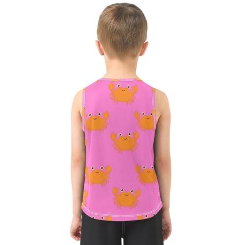J JOYSAY Cartoon Crab Purple Boys Tank Top Sleeveless Muscle Shirts Quick Dry Kids T-Shirts 3-15T3