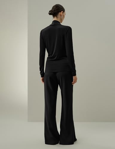 LilySilk Womens Silk Breeze Jersey T-Shirt Long Sleeves Blouse V Neck Wrap Tee Ladies Soft and Stretch4