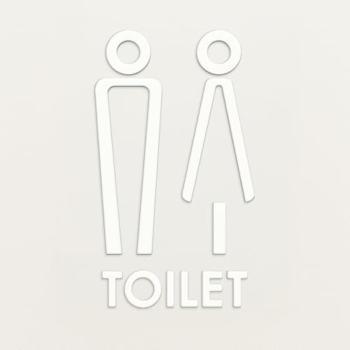 Anvis 日本製 ピクトサイン トイレ マーク 案内 表示 サインプレート 男 女 お手洗い ドアサイン おしゃれ モダン (トイレ2, カラー:オパール)