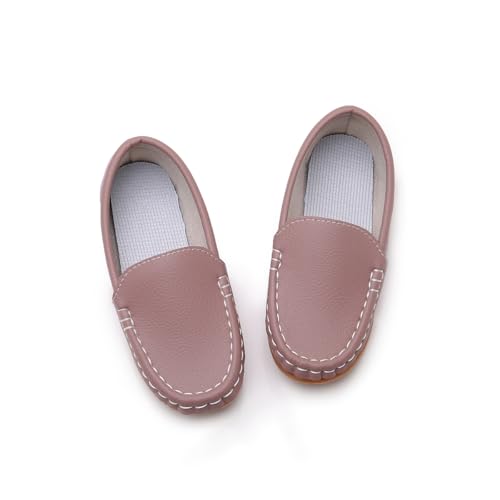 Image of SOFMUO Boys Girls Leather Loafers Slip-On Oxford Flats Boat Dress Schooling Daily Walking Shoes(Toddler /Little Kids)