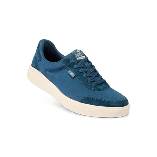 Kizik Slip On Sneakers: Prague 2 - Court Style, 4-Way Stretch Canvas with Suede Details, Casual Shoes for Men, Hands Free Convenience - Mens Regular Width