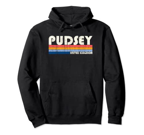 Retro Vintage 70s 80s Style Pudsey, United Kingdom Pullover Hoodie