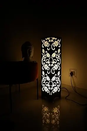 METSY Designer Stylish Laser Cut Floor Lamp Metal Floor Lamps for Living Room Corner | Corner Floor Lamp | Column Floor Lamp | Floor Lamps for Home Decoration