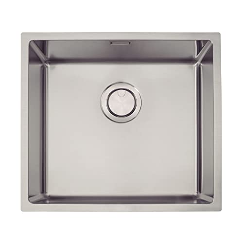 Cuba de Inox de Embutir ou Sobrepor 45X40cm 4.1/2" Design Collection Quadrum Scotch Brite com Válvula