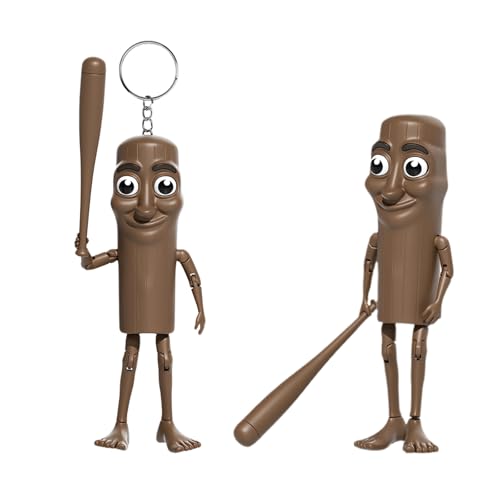 HUIXIU 2 Pcs Brainrot Toys Italian Memes Keychain Tung Tung Tung Sahur Detachable Keychain Italian Brainrot Desk Decor Gift with Articulated Joints Figurine Gift for Halloween Christmas Birthday
