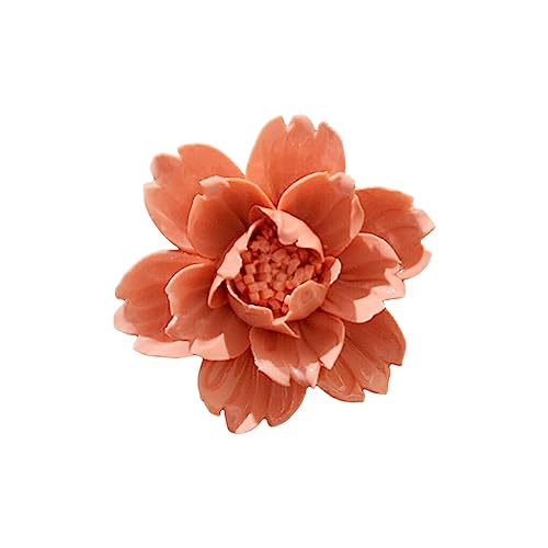 dijiusidy Fleurs en céramique en Trois pour Dimensions Fleur tenture Murale Artisanat Salon Affaires Art décoration Fond Mural, Orange, Petit