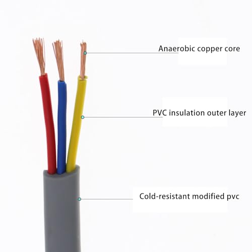 Câble plat flexible isolation PVC 8 conducteurs 2.5mm2 pour automatisme 25ft - 2