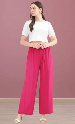 Image of Set of 2 Soft Reyon Cotton Regular Palazzo for Womens and Girls Combo Pack