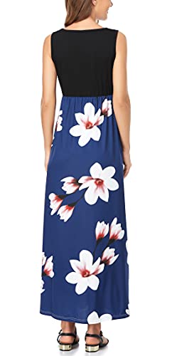 Image of Lacavocor Womens Summer Maxi Dress Tank Top Sleeveless Long Dresses