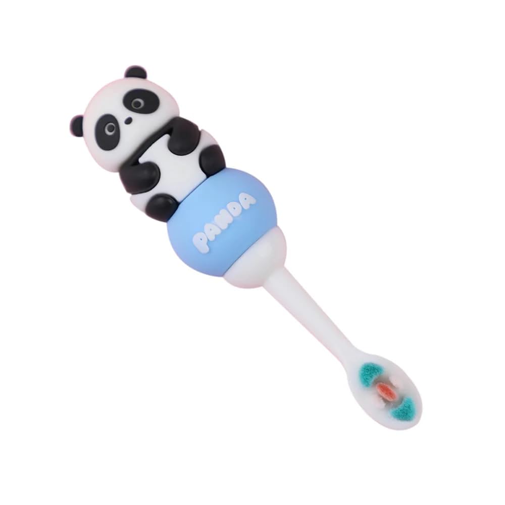 Panda Cartoon Character Toothbrush for Kids, Soft Silicon Bristles, Pack of 1-image-43