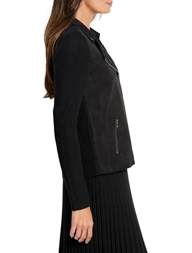 NIC+ZOE Women's Mixed Media Moto Jacket3