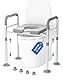 Toilettensitzerhöhung mit Armlehnen WC Sitzerhöhung Höhenverstellbare Toilettenaufsatz Toilettenerhöhung Erhöhter Toilettensitz Aufstehhilfe Toilette für Senioren Schwangere Erwachsene mit Behinderung