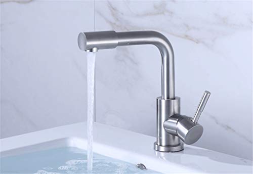 Grifo de cocina níquel cepillado de acero 304 con caño giratorio de alta resistencia 6