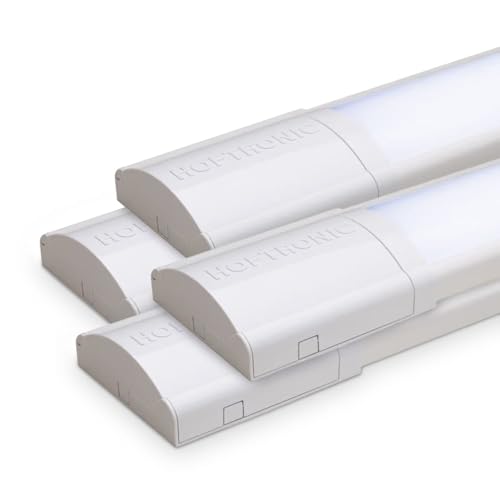HOFTRONIC - Lot de 4 Réglette LED Linéaire 120 cm - 40W - Chip Samsung - 6400K Blanc froid - 4800lm - Plafonnier Lampe Rectangulaire - Tube LED Lumière -...