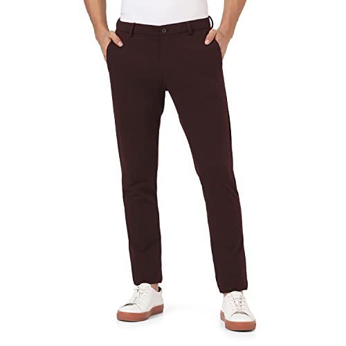 Image of Blackberrys Men's Blue Slim Fit Solid Regular Trousers