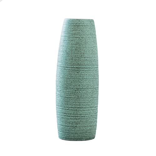 Grün Keramikvase Mattierte Blumenvase 25 cm Decorative Keramik Vasen Tischvasen grün für Wohnzimmer Tisch Zuhause Büro Deko,Grün,L Cover