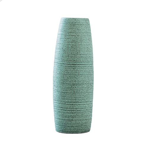 LGYKUMEG Grün Keramikvase Mattierte Blumenvase 25 cm Decorative Keramik Vasen Tischvasen grün für Wohnzimmer Tisch Zuhause Büro Deko,Grün,L