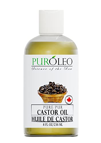 PUROLEO-Castor-Oil-8-Fl-Oz236-ML-Made-in-Canada-Hair-Lash-Beard-Eyelashes-Eyebrow-Oil-Jamaican-Black-castor-oil-for-brow-lashes-Make-eyelash-serum-hair-serum-for-dry-hair-and-frizzy-huile-de-ricin-pou