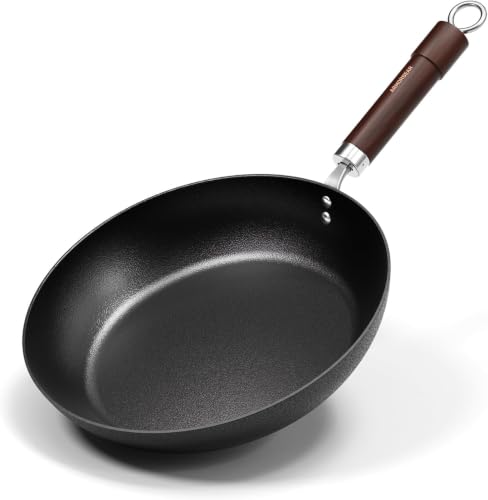 11" Carbon Steel Pre-Seasoned Frying Pan w/ Wooden Handle