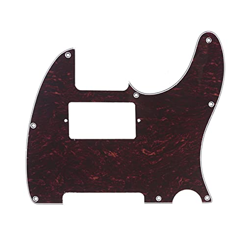 Musiclily 8 Hole Humbucker Tele Pickguard HH Scratch Plate for Fender USA/Mexican Standard Telecaster Modern Style Electric Guitar,4Ply Red Tortoise