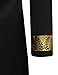 ZEROYAA Men's Traditional Suit Long Sleeve Button up African Foil Stamping Dashiki Shirt and Pants Ethnic 2 Piece Outfit Black Gold Medium