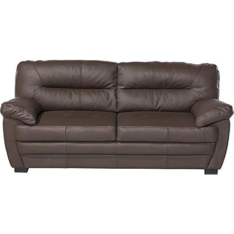 Mivano 3er-Sofa Royale / Zeitlose, bequeme Ledercouch mit hoher Rückenlehne / 190 x 86 x 90 / Lederimitat Cover