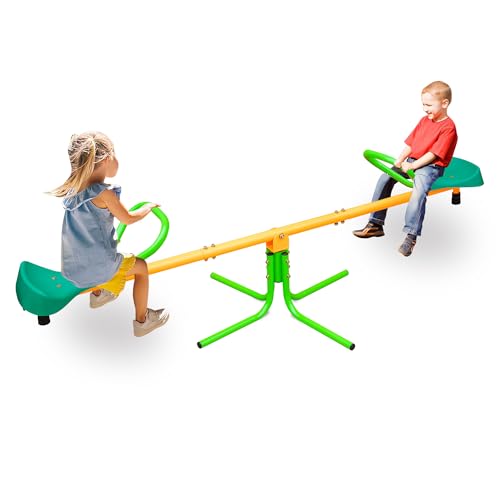 Jeux Exterieur Enfant – Bascule 180 cm pour 2 Enfants, Structure Acier Inoxydable, Siège...