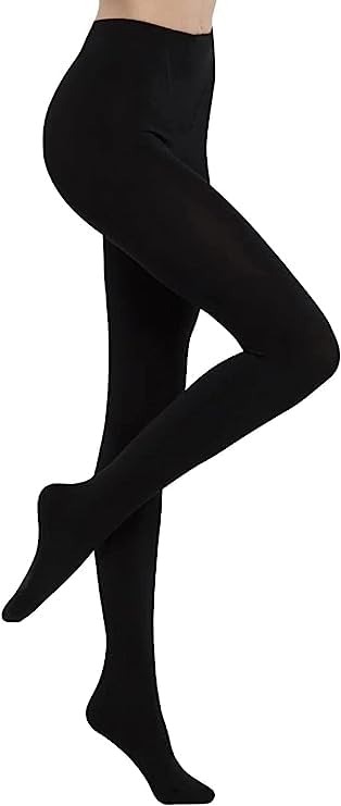 Women Thick Winter Warm Colored Black Fleece Lined Thermal Tights Size (Free Size) Pack of 1(black)-picture-11
