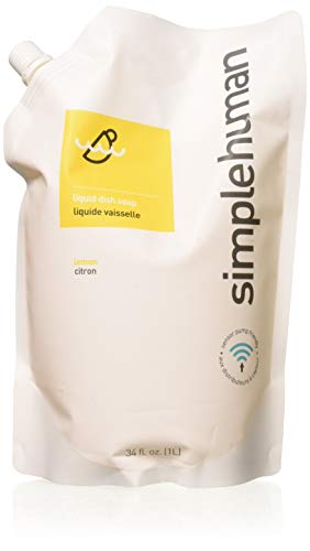 simplehuman Lemon Liquid Dish Soap Refill Pouch, 34 Fl.Oz. (Pack of 3)