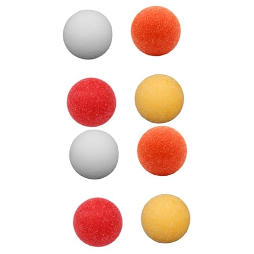 VICASKY 2sets 4pcs Mini Tabletop Soccer Balls Plastic Replacement Footballs for Foosball Game White Red Orange Fun for Home and Outdoor Use 4pcs*2