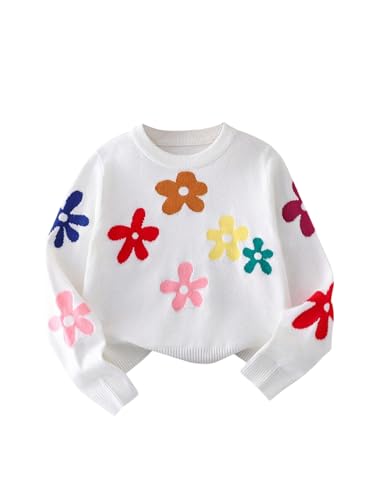 SOLY HUX Girl's Floral Sweaters Long Sleeve Crewneck Sweater Pullover Tops