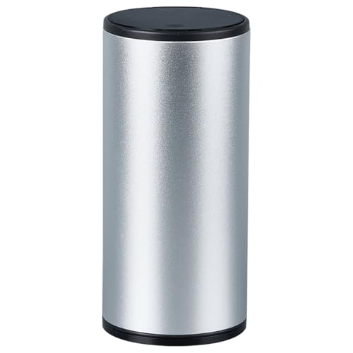 Image of HZEL Car Trash Can with Lid, Multipurpose Leakproof Vehicle Garbage Can for Seat Cup Holder, Small Auto Interior Rubbish Bin for Office Desk Home, Universal for SUVs, RVs, Trucks (Silver)