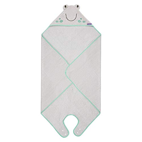 ClevaMama Capa De Baño Bebé - Toalla Delantal Con Capucha, Algodón Bambu, Color Gris, 98x98 cm Cover