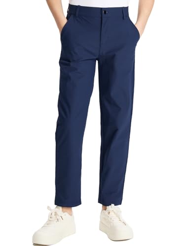 Image of DEVOROPA Youth Boy's Golf Pants Quick Dry Athletic Chino Flat Front Pants Kids School Uniform Clothes