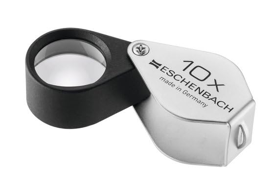 Lindner 7170 - Metal foldable magnifier, aplanatic lens made of silicate, Dimensions Lens: Ø 21 mm, Magnification: 10x