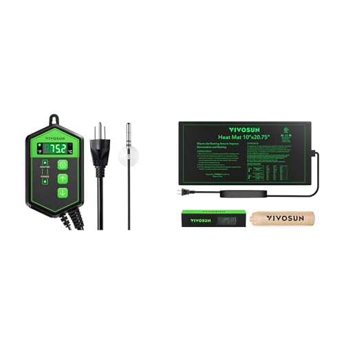 VIVOSUN Digital Heat Mat Thermostat Controller and Waterproof Seedling Heat Mat