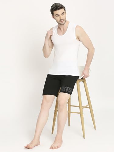 Image of VIP FAB 100% Cotton Round Neck Sleeveless Broad Shoulder Vest Combo Set for Mens, White