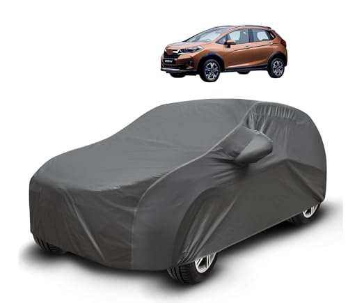 Image of Auto Hub Waterproof Car Cover Compatible with Wr-V with Mirror Pockets, Soft Cotton Lining, Wr-V Car Cover Waterproof, Grey